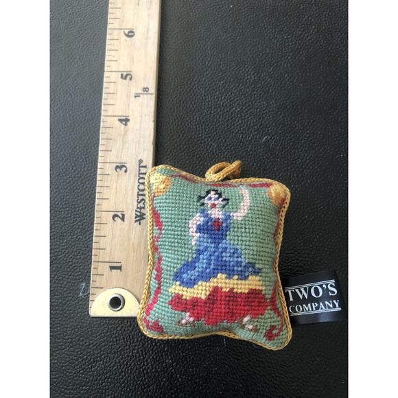 Two's Company 12 Days Of Christmas Mini Needlepoint Pillow Ornament Replacement - Picture 3 of 3